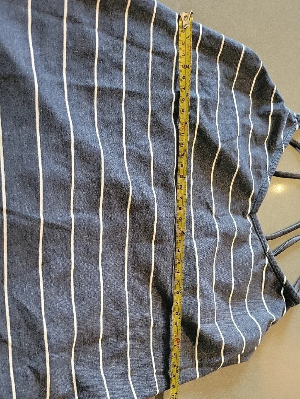 Striped Navy Blue Lululemon Spaghetti Strap Tank Top - Picture 4 of 4